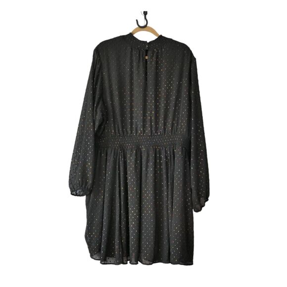 Torrid 3XL Long Sleeve Metallic Confetti Dots Dress Mockneck Fit Flare Feminine - Picture 11 of 12